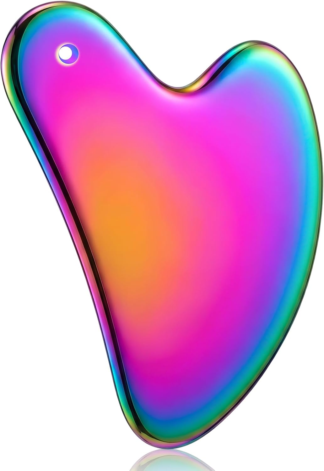 Nuanchu Stainless Steel Gua Sha Facial Tool, Metal Gua Sha for Lymphatic Drainage, Guasha Face Sculpting Double Chin Reduce with Pouch Self Care Gift(304 Stainless Steel,Silver)