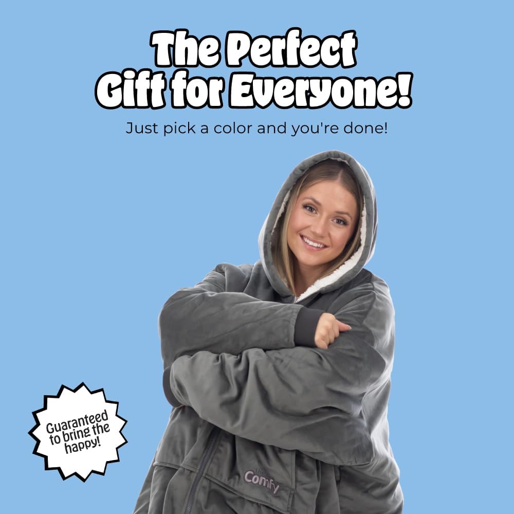 THE COMFY Original | From Shark Tank | Patented | Oversized Sherpa Wearable Blanket Hoodie| Gift for Women & Men | One Size