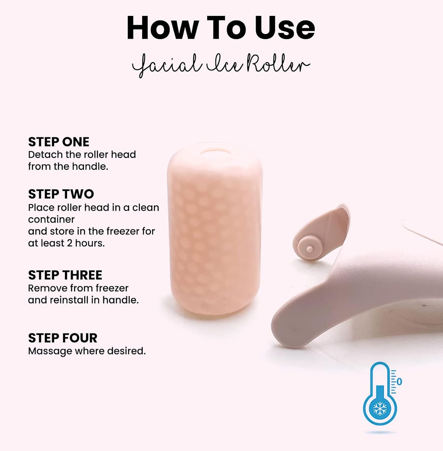 ROSELYNBOUTIQUE Ice Roller for Face & Gua Sha Facial Tools - Wrinkles Fine Lines Puffiness Massager Facial Skin Care Guasha Tools Self Care Gifts for Men Women (Pink)