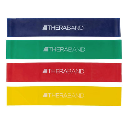 THERABAND Resistance Band Loop Set, 12" Workout Bands for Strength Training, Stretching & Physical Therapy, Set of 3 Color-Coded Exercise Bands with Varying Resistance Levels, Portable & Durable