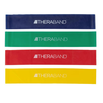 THERABAND Resistance Band Loop Set of 3, Exercise, 12", Black/Silver/Gold