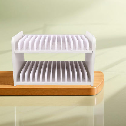 OUNONA Wooden Classroom Phone Organizer Station Multi-Slot Cellphone Holder