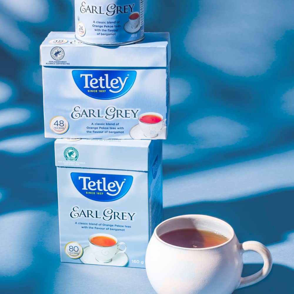 Tetley Earl Grey Tea, 80 tea bags, 160g/5.6oz, (Imported from Canada)