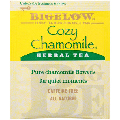 Bigelow Cozy Chamomile Herbal Tea,Caffeine Free Tea with Chamomile Flowers, 100 Count Box (Pack of 1)
