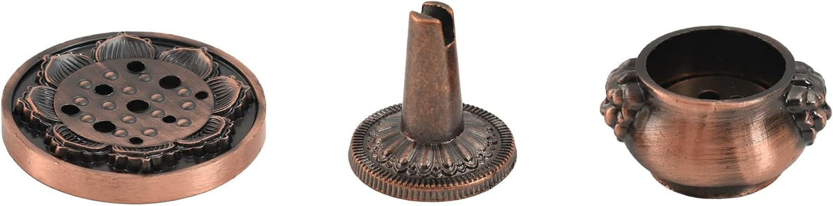 Incense Burner, Copper Incense Holder Cone Holder Gourd Incense Burner for Joss Stick, Tower Incense, Incense Coil (3 Styles)