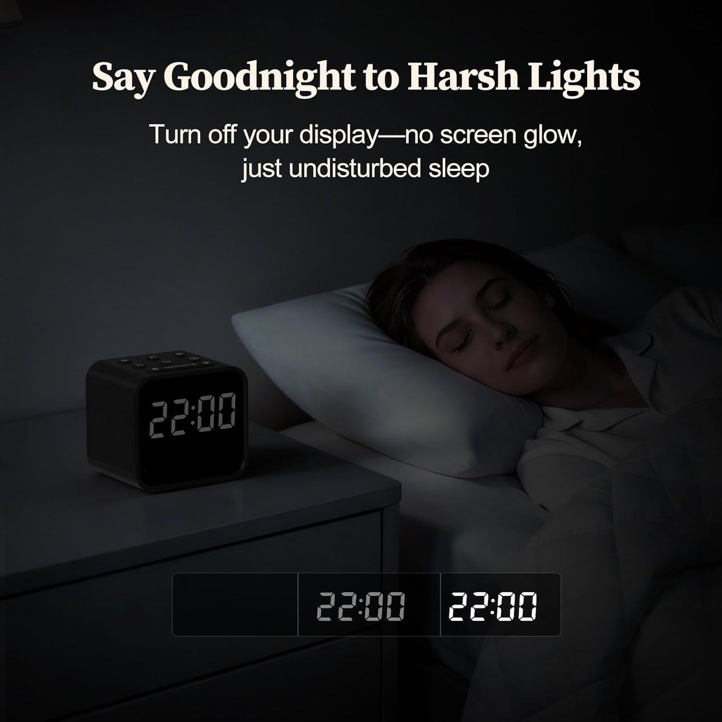 Housbay Wooden Sound Machine Alarm Clock for Bedrooms - Gentle Wake-Up with Birdsong, White Noise for Sleeping, Small Digital Clock for Phone-Free Routine