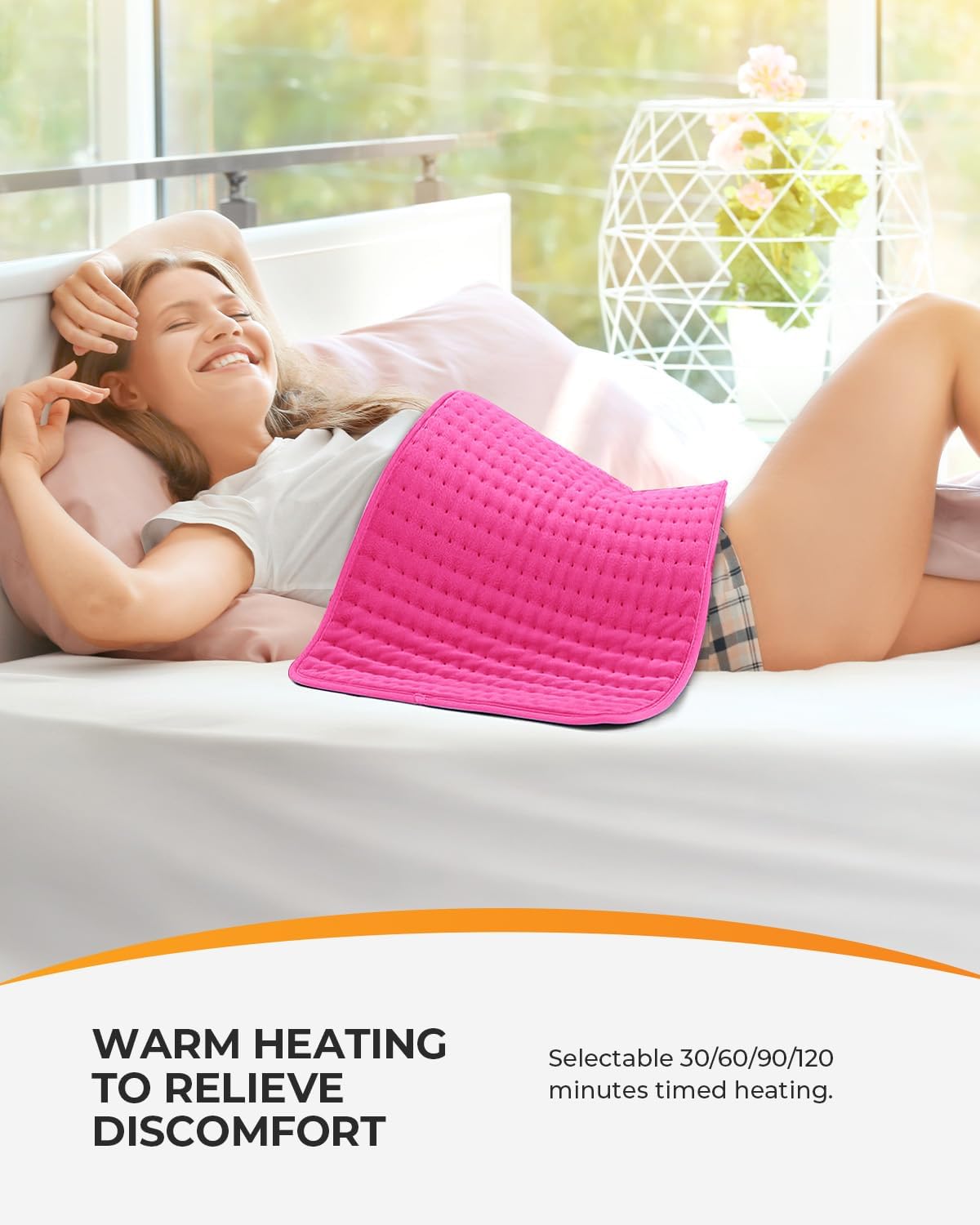 CooCoCo 17x33 Large Heating Pad for Back, HSA Approved Items for Mom Dad, Electric Heated Pad for Neck Shoulders Period Cramps, FSA Eligible Heat Pad, Auto Off, 10ft Cord