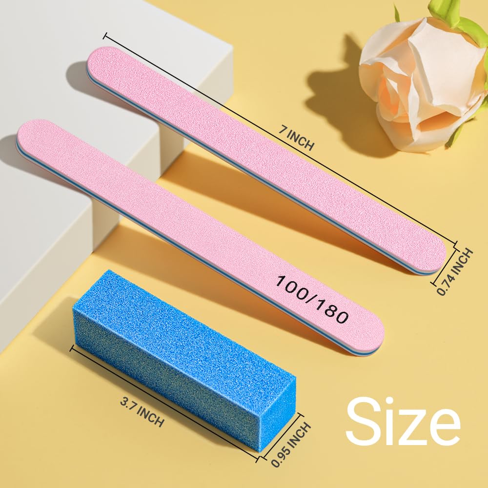 TsMADDTs Nail Files and Buffers, Professional Manicure Tools for Nail Care | Durable Emery, For Natural Or Acrylic Nails, Shaping and Polishing, Salon-Quality, DIY or Pro, 12PCS 100/180 Grit Nail Files