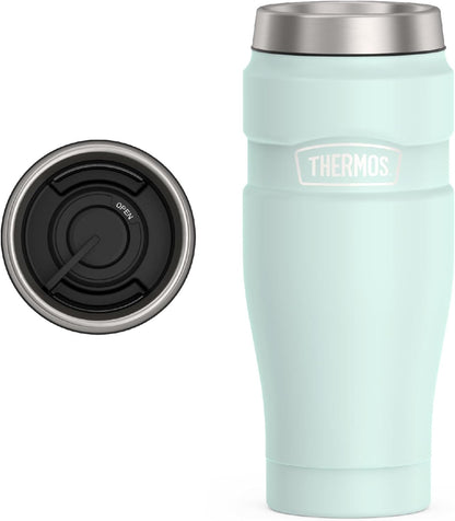 THERMOS Stainless King Vacuum-Insulated Travel Tumbler, 16 Ounce, Matte Steel