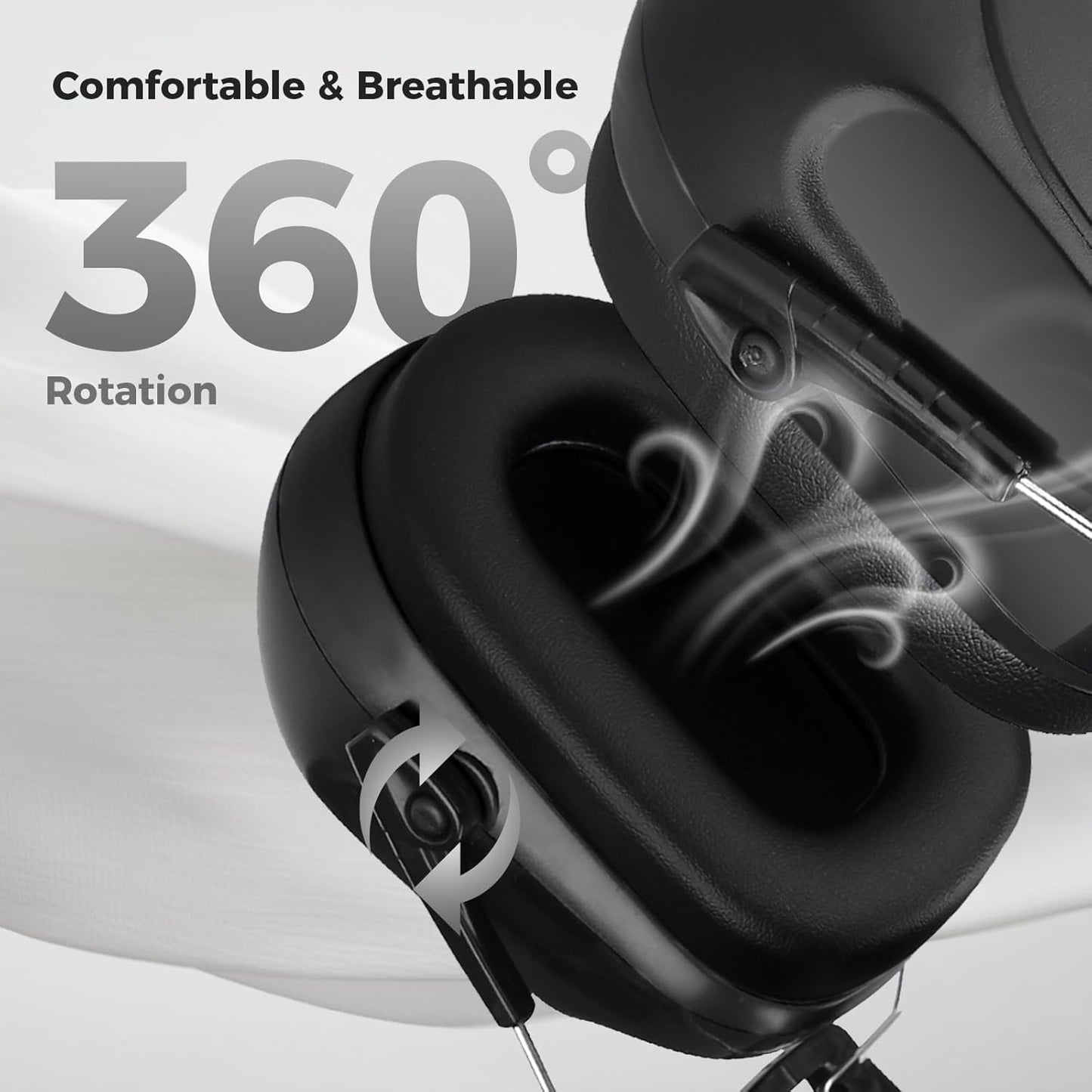 ProCase NRR 28dB Noise Reduction Ear Muffs, Foldable Adjustable Passive Noise Cancelling Headphones for Adults Kids Autism, Hearing Protection for Shooting, Construction, Mowing, Studying -Black - Colors B