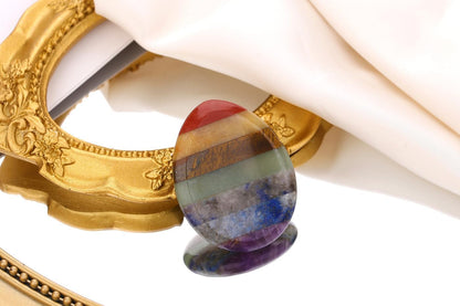 2PCS Worry Stone for Anxiety Tigers Eye Amethyst Healing Crystals Hand Thumb Stones Pocket Gemstones Meditation Accessories Oval Crystal Natural Relax Palm Stone Anxiety Relief Items Stocking Stuffers