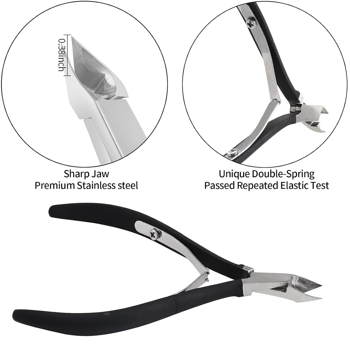 YINYIN Cuticle Trimmer with Cuticle Pusher and Cutter, Professional Stainless Steel Nippers, Cutter Clippers, Cuticle Remover, Pedicure Manicure Tools for Fingernails and Toenails, Sliver