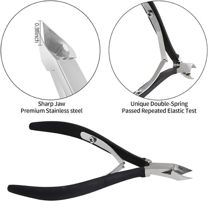 YINYIN Cuticle Trimmer with Cuticle Pusher and Cutter, Professional Stainless Steel Nippers, Cutter Clippers, Cuticle Remover, Pedicure Manicure Tools for Fingernails and Toenails, Sliver