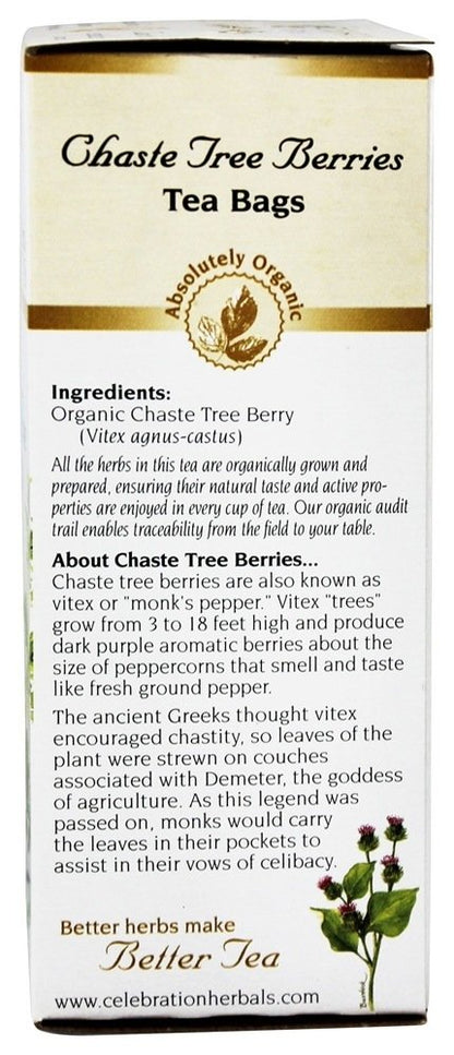 Celebration Herbals Organic Chaste Tree Berries Tea, 24 Bags