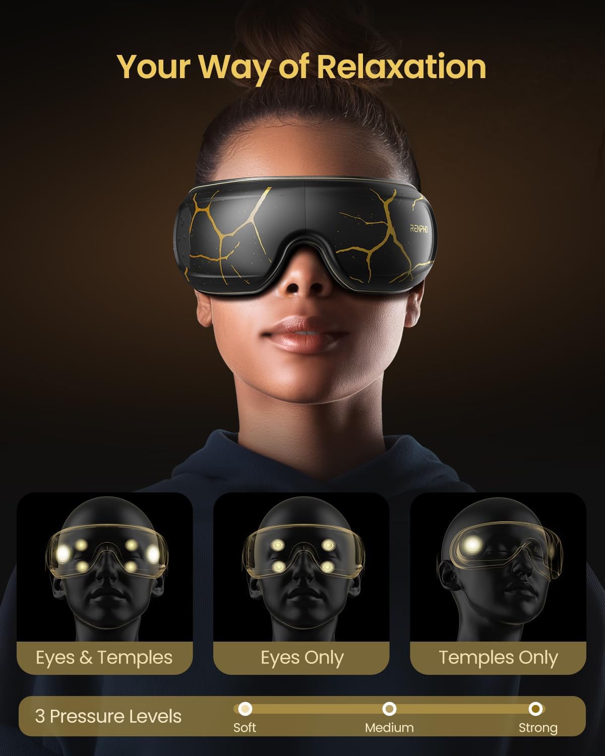 RENPHO Eyeris 3 Eye Massager with Heat and Cooling, Massaging Eye Mask