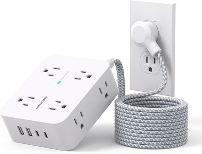 HANYCONY Surge Protector Power Strip, 1080J, 5 Ft Braided Extension Cord