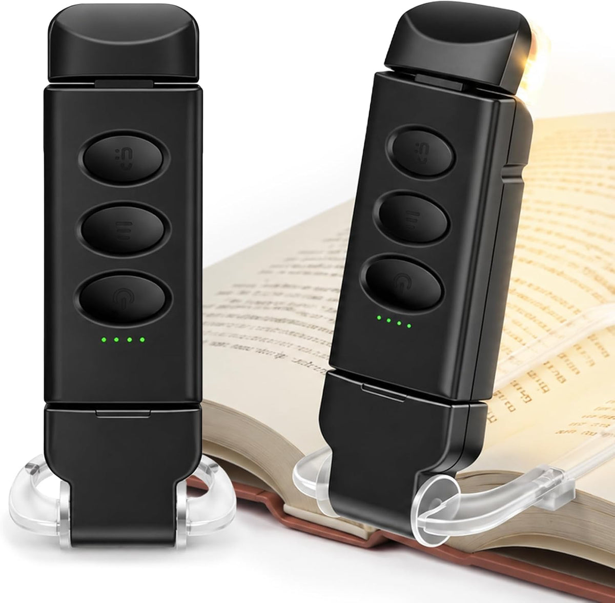 Book Reading Light Rechargeable Clip on Book Lamp with 3 Color Temperatures