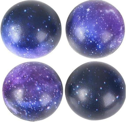 Zugar Land Galaxy Foam Stress Relief 2" Balls (4 Pack) Squeeze Relaxable Stress Relief for Kids and Adults Calming Figdet Toy Autism ADHD Fun Soft Toys for Party Favors (4 Balls)