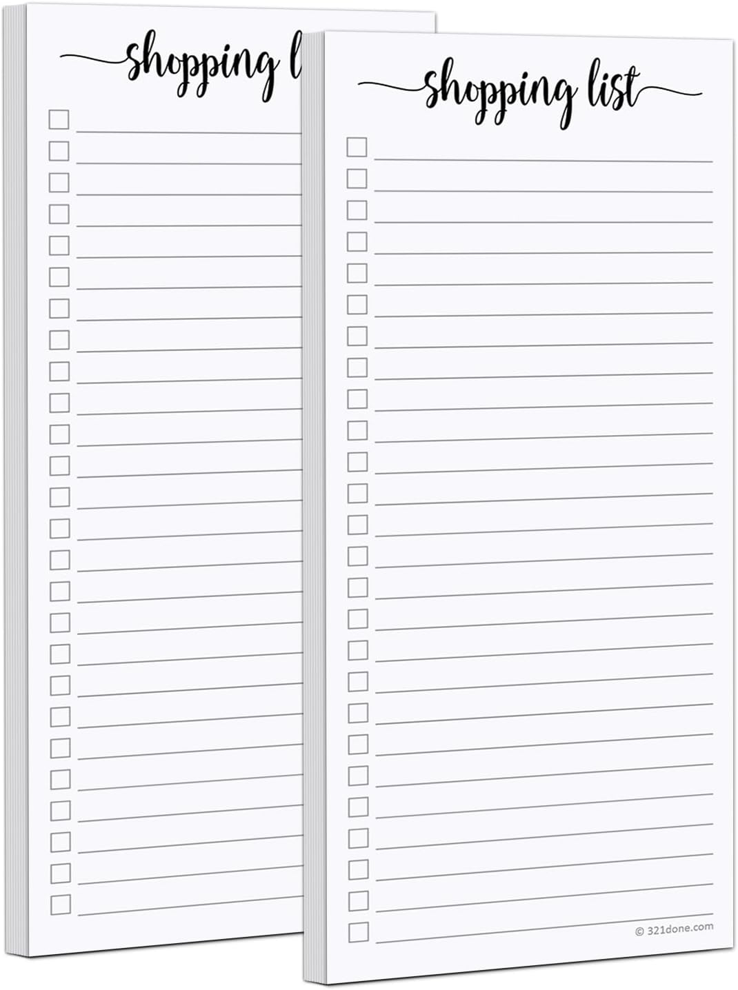 321Done To Do List Notepad, 2-Pack 50 Sheets Each, 3.7x8.5 College Ruled Pad, 70lb Matte Paper, Note Pad for Shopping List, Checklist To-Dos Tasks Planning for Home Office, Made in USA