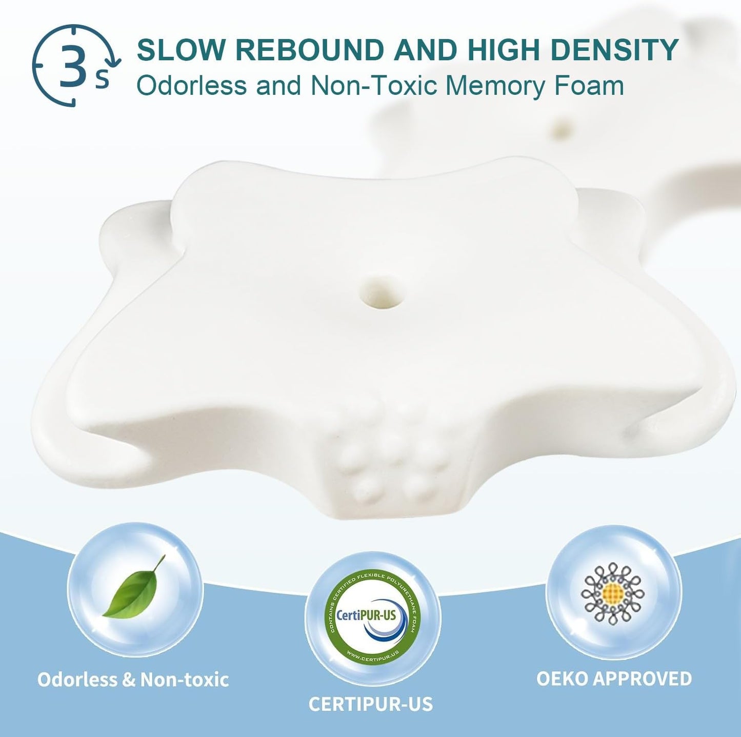 CHxxy Cervical Neck Pillow for Pain Relief Sleeping, Memory Foam Pillows, Ergonomic Side Sleeper Pillows, Cooling Orthopedic Neck Support Pillow for Back Stomach Sleepers-Queen Size Grey&Grey