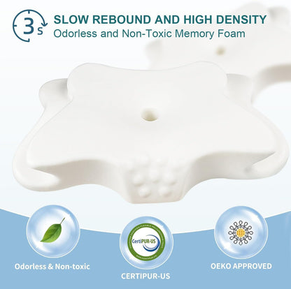 CHxxy Cervical Neck Pillow for Pain Relief Sleeping, Memory Foam Pillows, Ergonomic Side Sleeper Pillows, Cooling Orthopedic Neck Support Pillow for Back Stomach Sleepers-Queen Size Grey&Grey