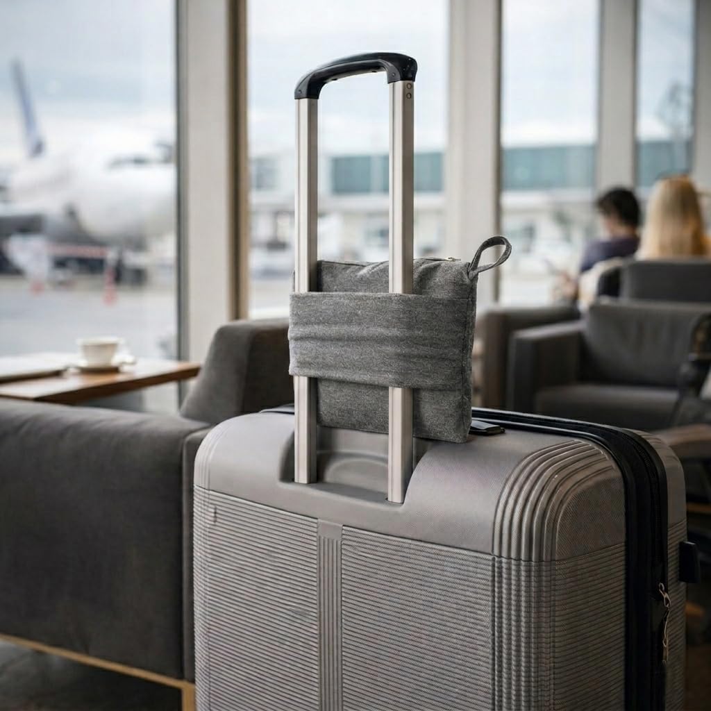 GForce Jersey Knit Travel Blanket| Packable| Fits Over Handle | Soft| Easy to Travel| Grey | Travel | Bag | Blanket |