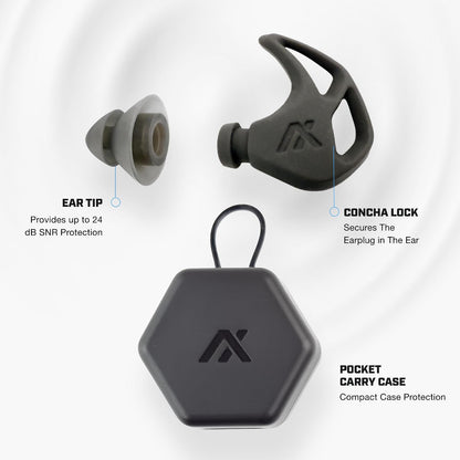 AXIL X20 Noise Reduction Ear Plugs - Pink - Customizable Fit Hearing Protection for Sleeping, Festivals, Live Events and Sports – 24dB Reusable Foam and Silicone Eartips with Carrying Case