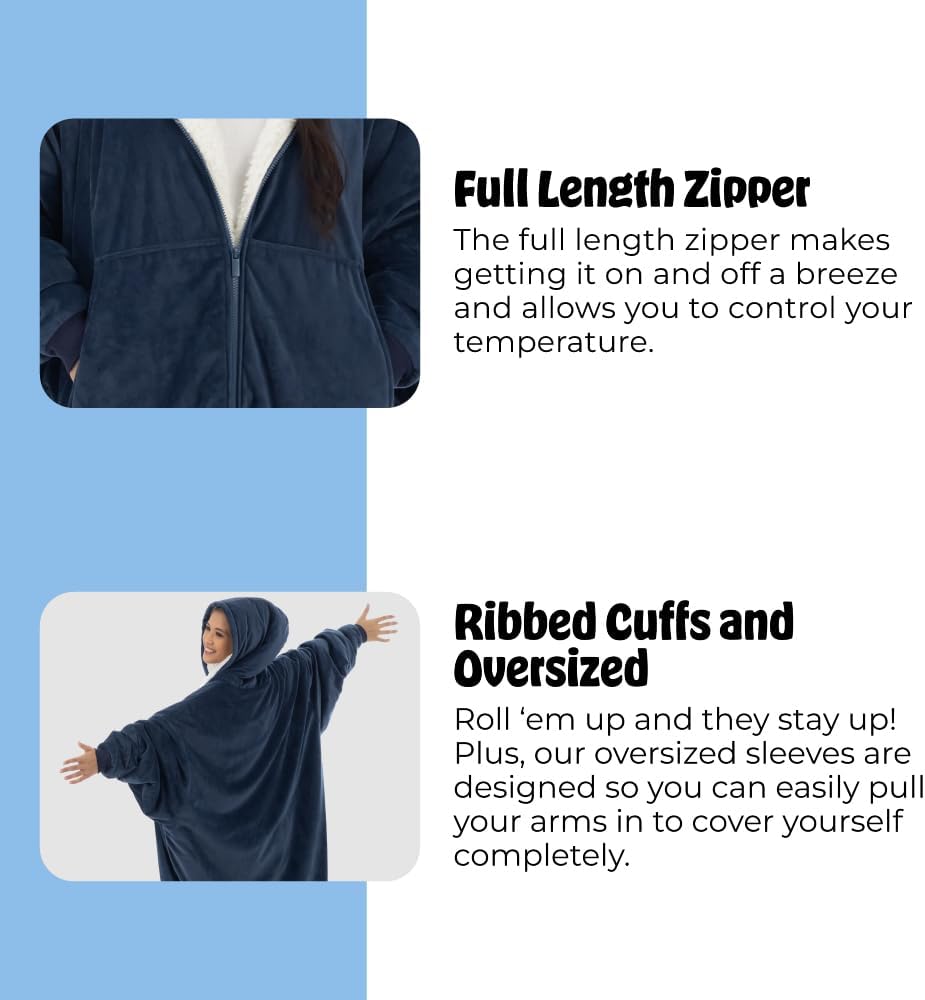 THE COMFY Original | From Shark Tank | Patented | Oversized Sherpa Wearable Blanket Hoodie| Gift for Women & Men | One Size