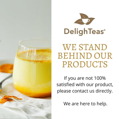 DelighTeas Organic Masala Chai Powder | Caffeine free, Unsweetened, Vegan, Keto | Ayurvedic Digestive Support blend for Chai Spice Tea | 100 Servings, 4oz