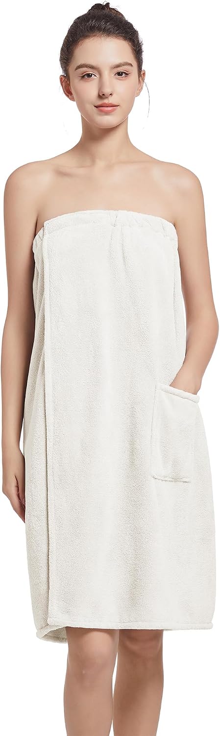 Women'S Soft Wrap Towel Full Length，Bath Robe After Shower Female Plush Long，Spa Bathrobes Lightweight With Pockets