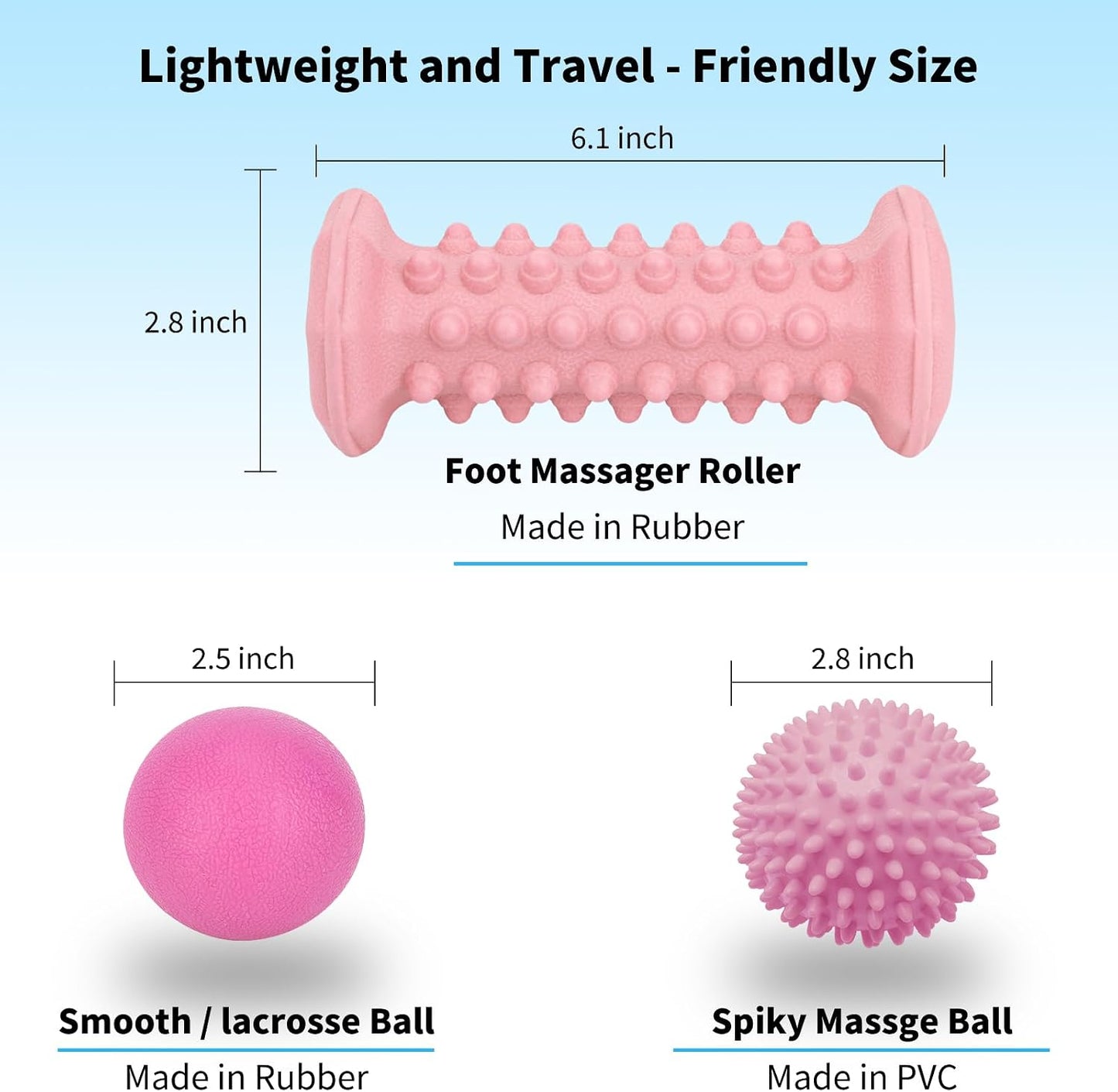 Plantar Fasciitis Relief,Foot Roller Massager,Massage Lacrosse Ball,Spiky Ball Therapy Set for Relieve Plantar Fasciitis,Foot Arch and Heel Pain,Neuropathy Pain Relief Feet,Deep Tissue Muscle Massage