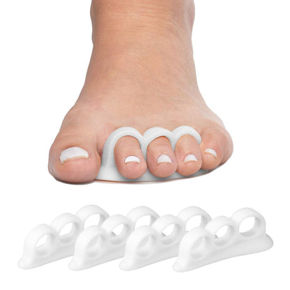 ZenToes Hammer Toe Corrector for Women & Men | Triple Loop Gel Toe Spacers & Separators | Realign Bent, Crooked, Curled, Claw, Hammertoes | Firm Support for Straightening | 4 Pack, Clear
