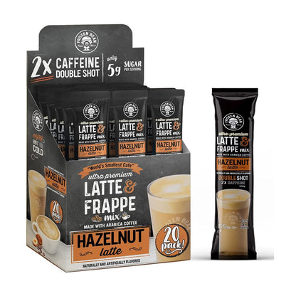 The Frozen Bean Vanilla Bean Frappe & Latte Instant Mix (10 Sticks), Made with Arabica Coffee, Double Shot Caffeine, Low Sugar & Premium Ingredients, Hot, Iced, or Blended Drinks