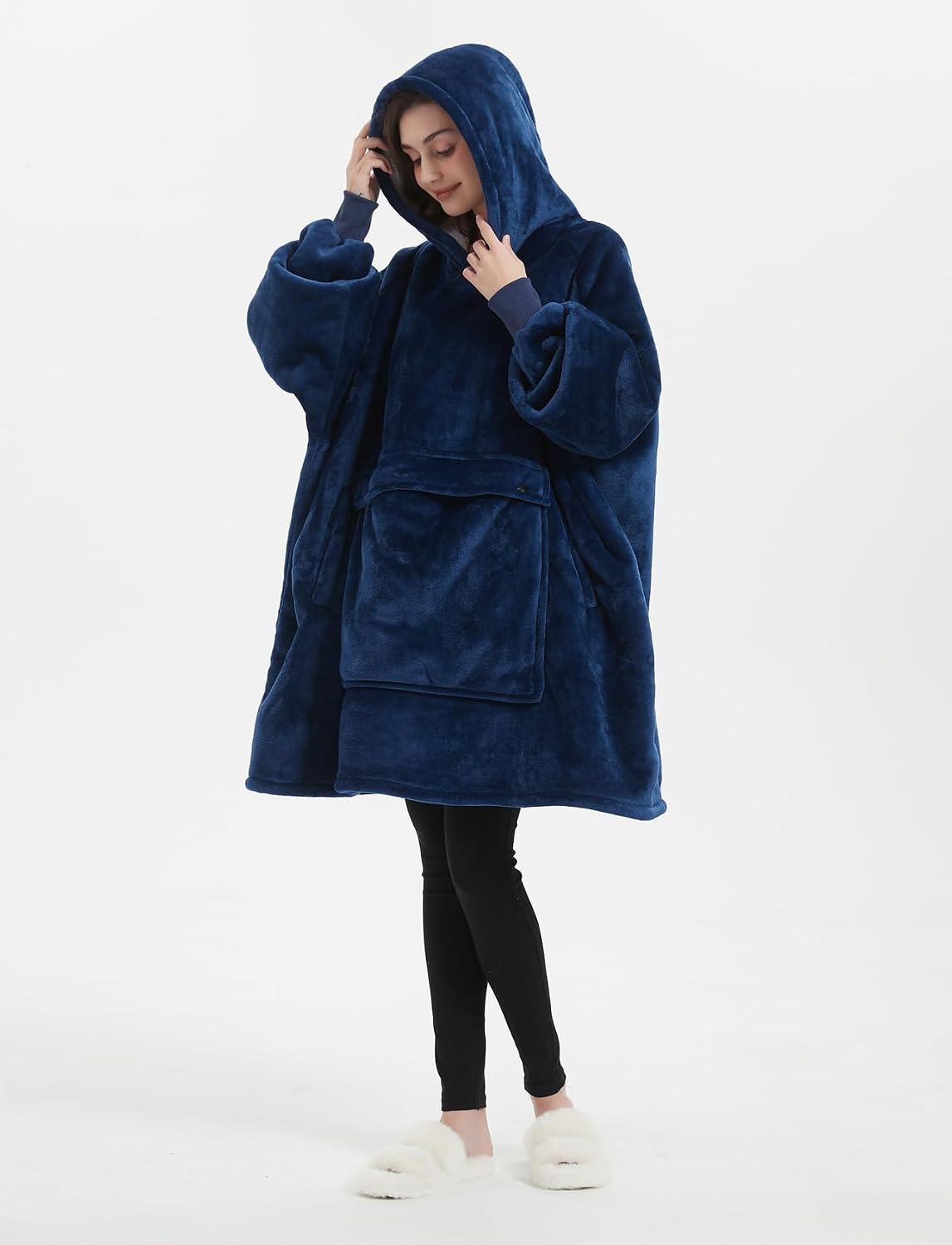 KFUBUO Wearable Blanket Hoodie for Adults Sherpa All Patterns Cat Oversized Sweatshirt Blanket with Pockets for Women