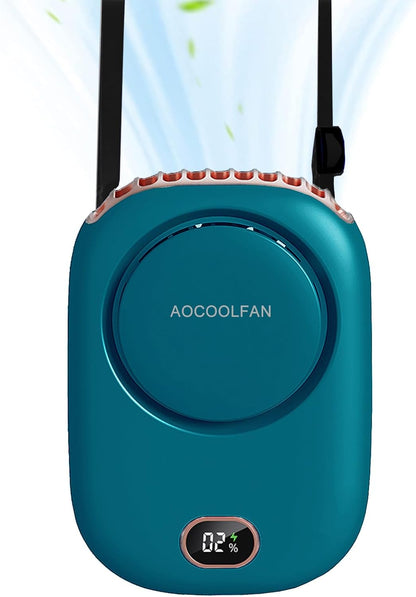 AOCOOLFAN Portable Neck Fan, Mini Small Personal Handheld Fan USB Rechargeable 3 Speed for Girls Boys Woman Eyelash Travel Home Office Outdoor (White)