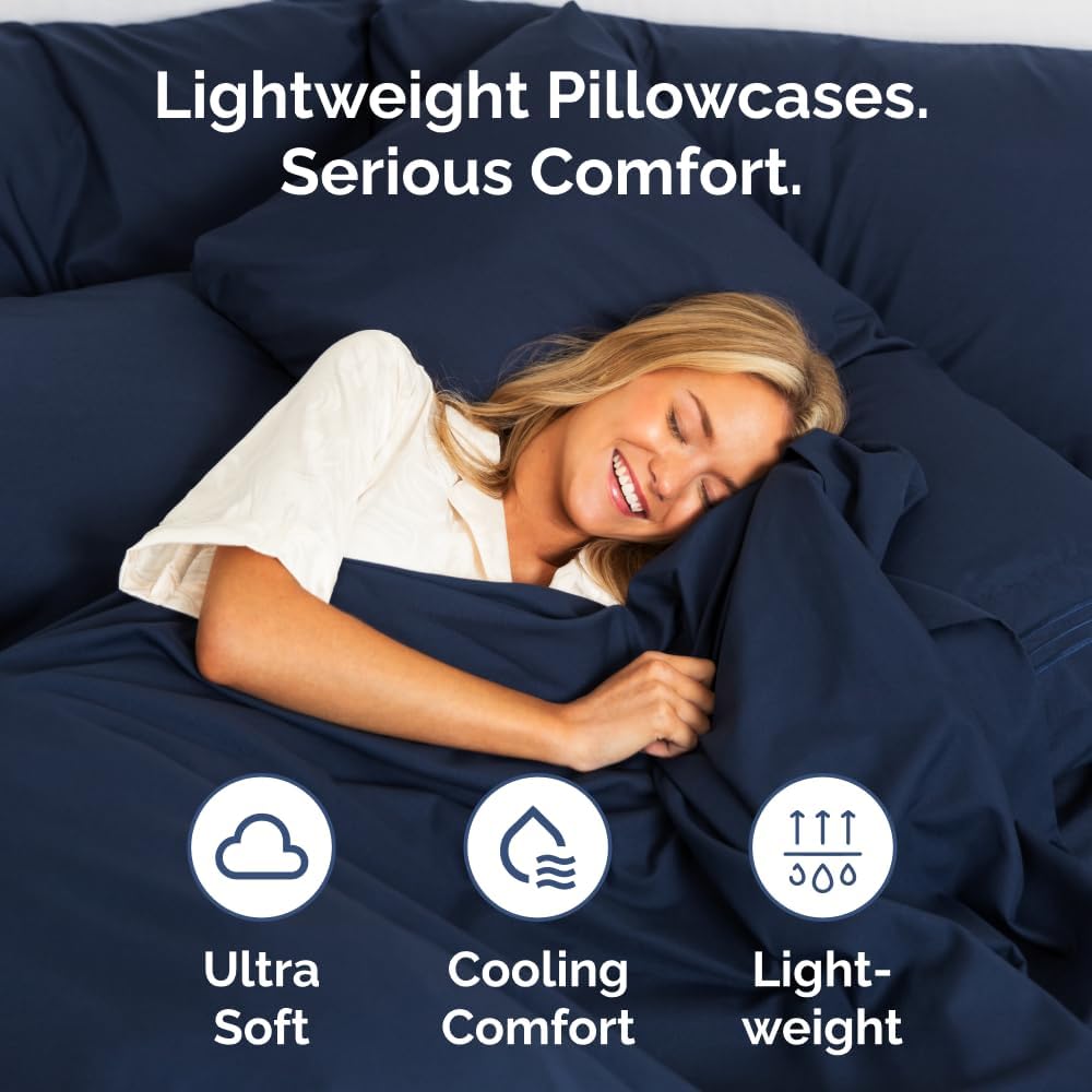 Standard Pillow Cases Set of 10 - Ultra Soft Hotel Quality Pillowcase Covers - Comfy, Cozy & Wrinkle Free - Shrink, Stain and Fade Resistant - Machine Washable Pillow Protectors - 10 Pcs Set - White - Colors B