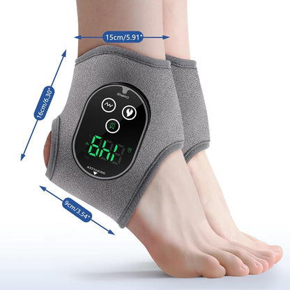 Foot Massager for Neuropathy Plantar Fasciitis Pain Relief, Foot Renew Ankle Massager, Ankle Heating Pad Heated Brace Wrap with 4 Heat Levels and 3 Vibration Modes for Women Men (Grey)
