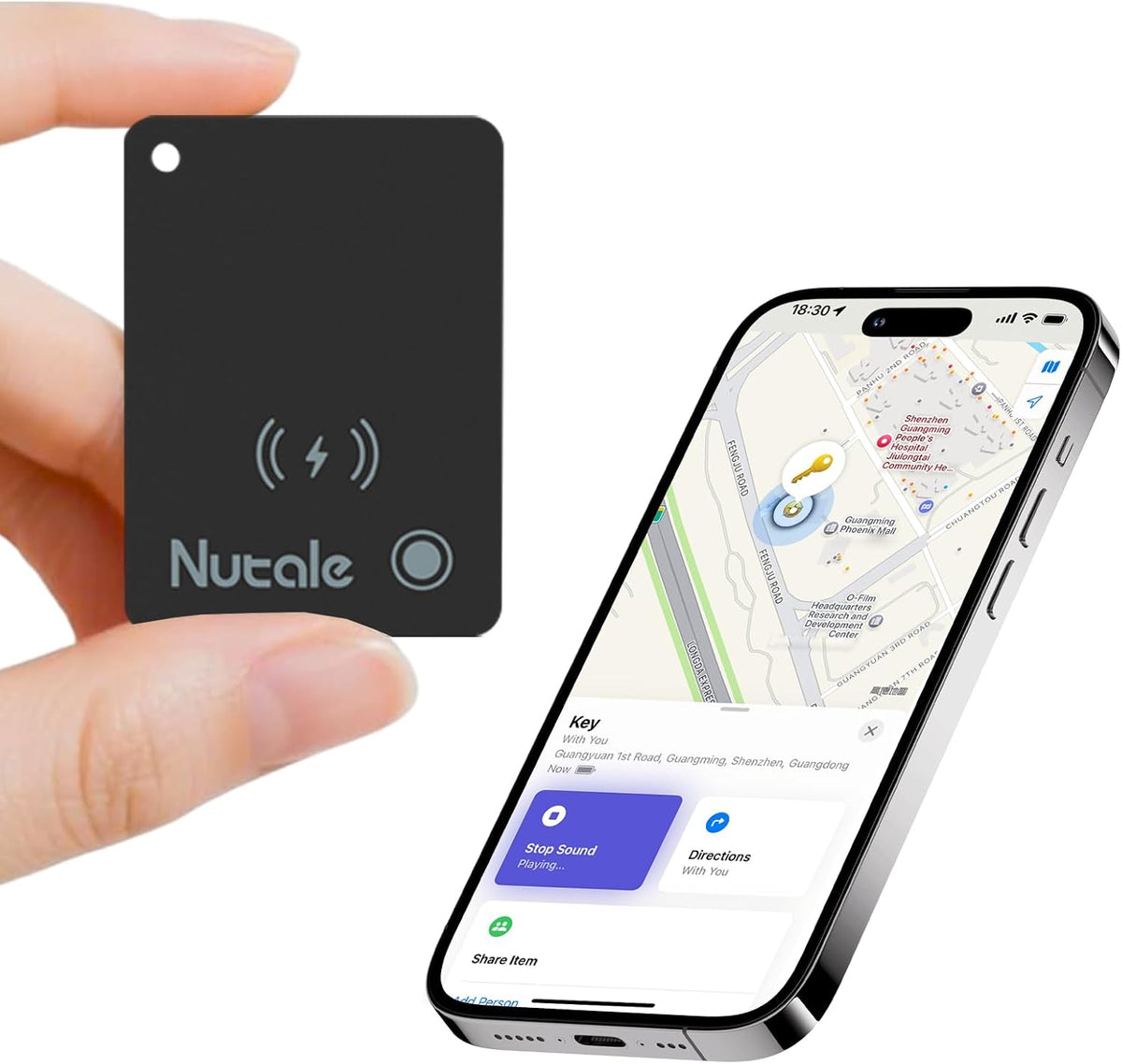 Apple MFI Tracking Card Rechargeable, Tracker for Find My(iOS Only)