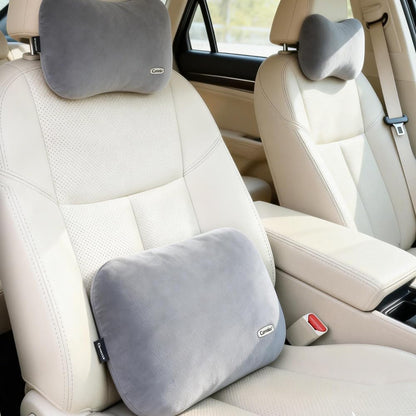 Carwales Emulsion Lumbar Support Pillow for Car Driving Seat Relax Soft Lower Back Support Home Office Chair Cushion Desk Accessories Waist Pain Relief Black