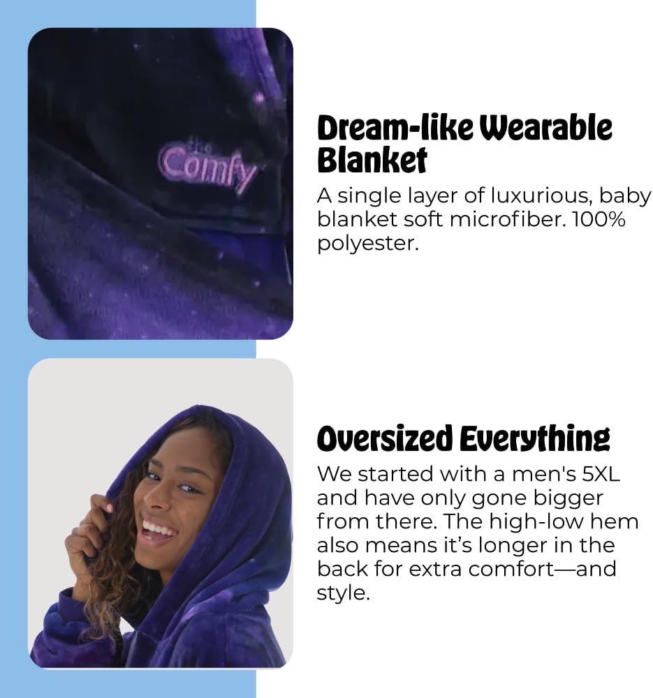 THE COMFY Dream | From Shark Tank | Patented | No Sherpa | Light Wearable Blanket Hoodie | Gift for Women & Men | One Size
