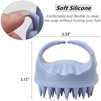 Hair Scalp Massager Shampoo Brush Hair Scrubber Washing Brush Silicone Scalp Exfoliator for Dandruff Removal- Beige