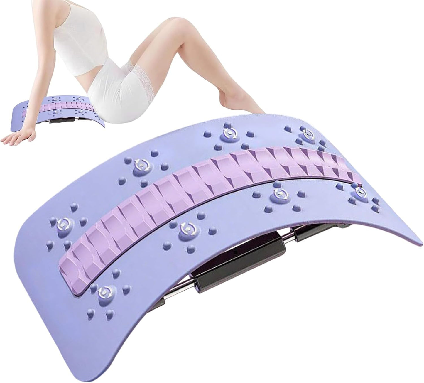 Back Stretcher Device, Multi-Level Back Support Adjustable, Spinal Board Massager with Curved Design, Stretching Equipment Tool Relieves Tension, for Daily Stretching and Relaxation