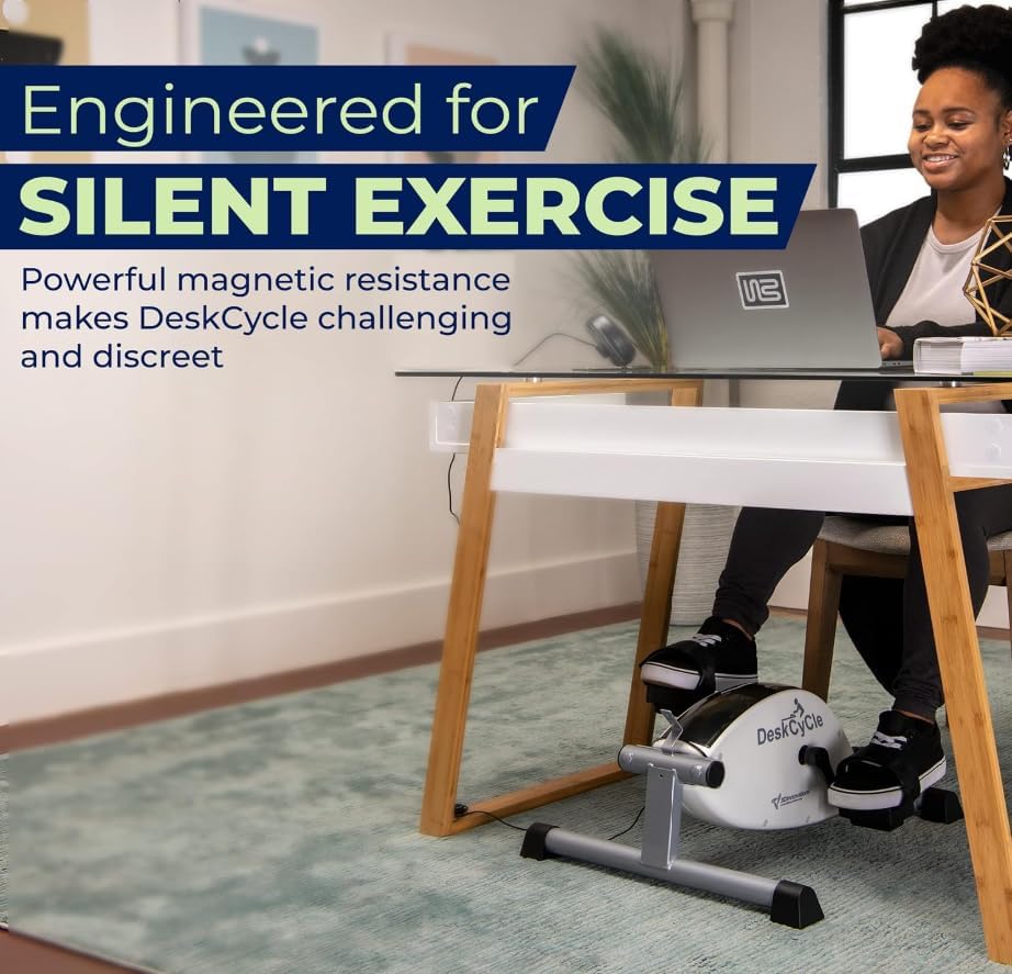 DeskCycle Under Desk Bike Pedal Exerciser - Stationary Bikes for Home & Office - Standard and Adjustable Height Versions