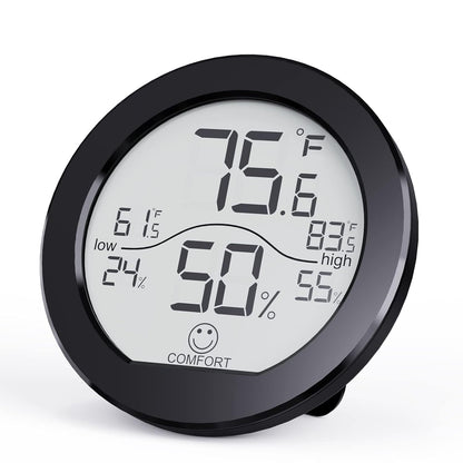 SECRUI Digital Hygrometer Thermometer for Room Temperature Humidity Meter Indoor Thermometer Accuracy Calibration LCD Temperature Sensor with Maximum and Minimum Records, TH1, White