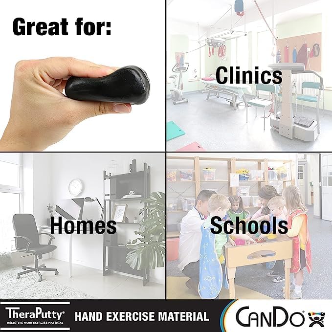 CanDo TheraPutty Standard Hand Exercise Putty For Rehabilitation, Exercises, Hand Therapy, and Occupational Therapy. Use To Strengthen Hand Muscles, Improve Fine Motor Skills, And Decrease Stress