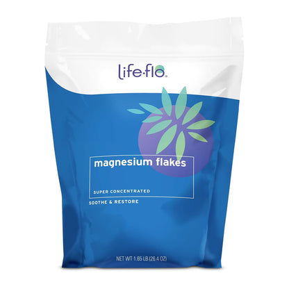 LIFE-FLO Magnesium Bath Flakes - Unscented Magnesium Flakes with Ancient Trace Minerals from the Zechstein Seabed - Epsom Salt Bath Soak Alternative or Relaxing Foot Soak - 60-Day Guarantee - 44oz