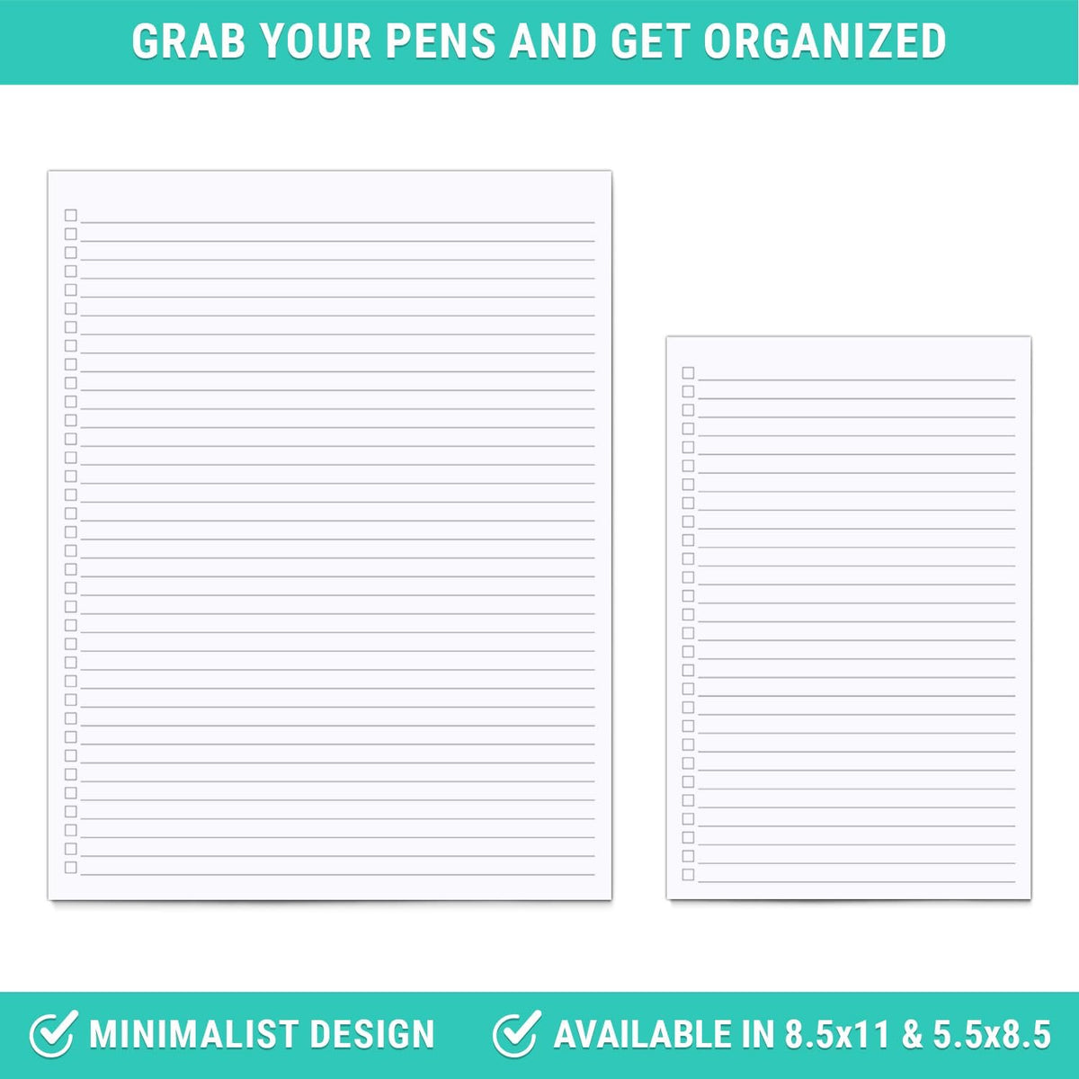 321Done Checklist Notepad, 5.5x8.5 Inches, 50 Sheets, To Do List