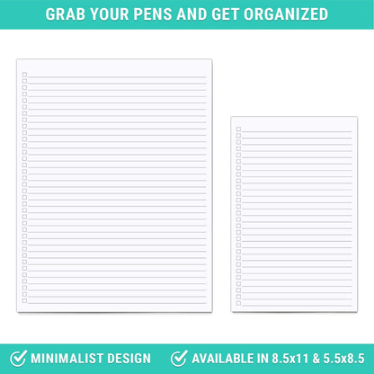 321Done Checklist Notepad, 5.5x8.5 Inches, 50 Sheets, To Do List