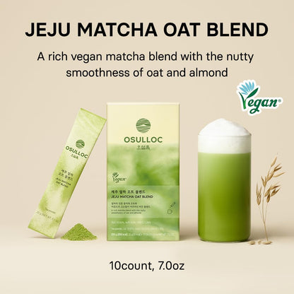 OSULLOC Jeju Matcha Milk Tea Powder Stick Packets, 10 Count