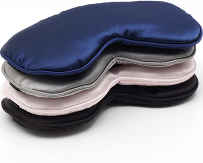 LERSVICVIL Sleep Mask 4 Pack Silk Eye Cover Soft Satin Blindfold Elastic Strap Night Eyeshade Travel Nap for Women Men